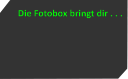 Die Fotobox bringt dir . . .